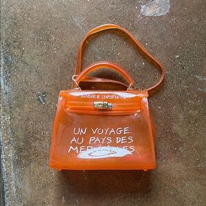 Orange Transparent Women's Bag